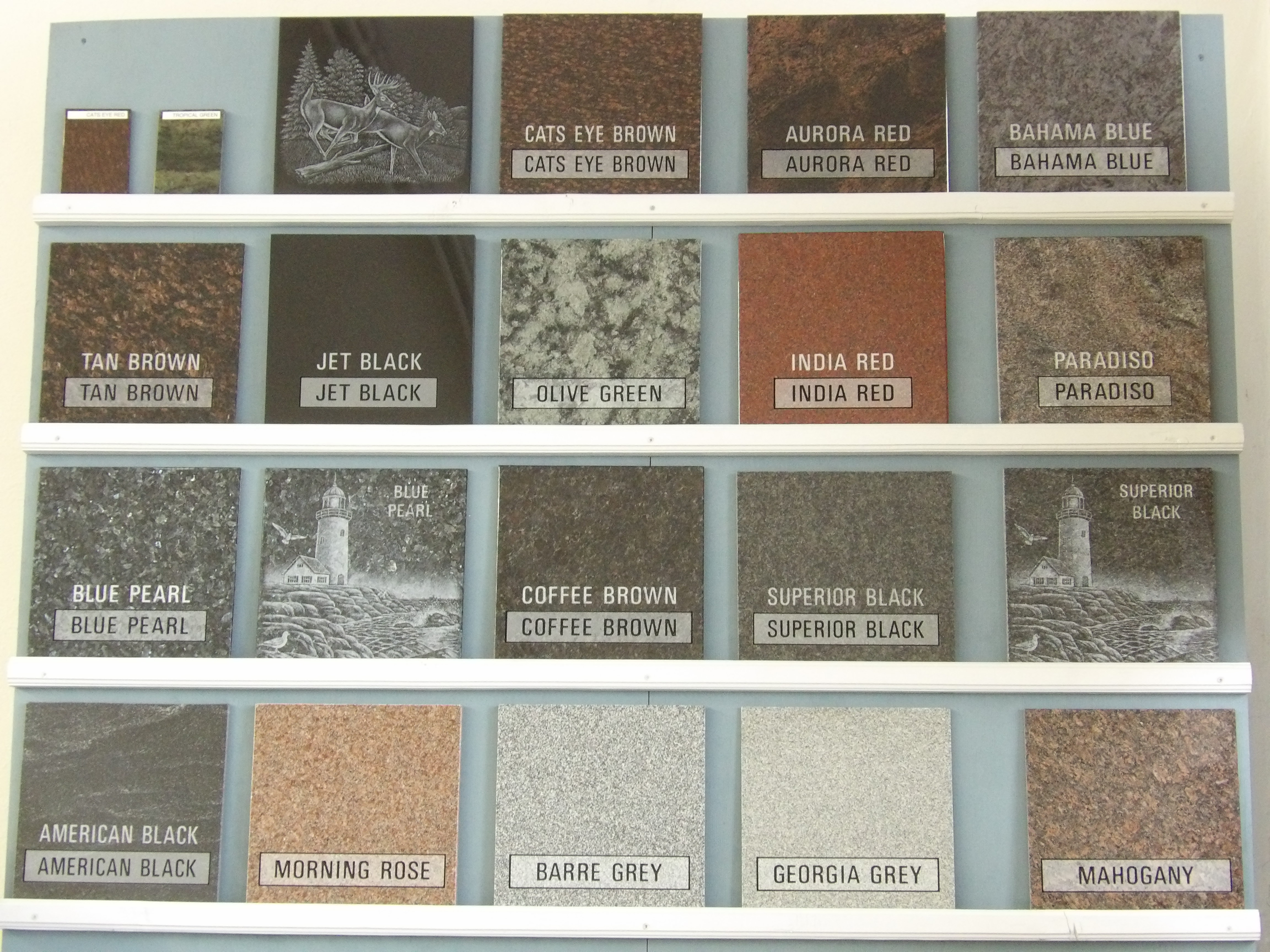 Example of custom granite cemetery monuments including upright and companion headstones available in Montpelier Ohio.