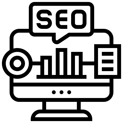 Laptop icon with SEO