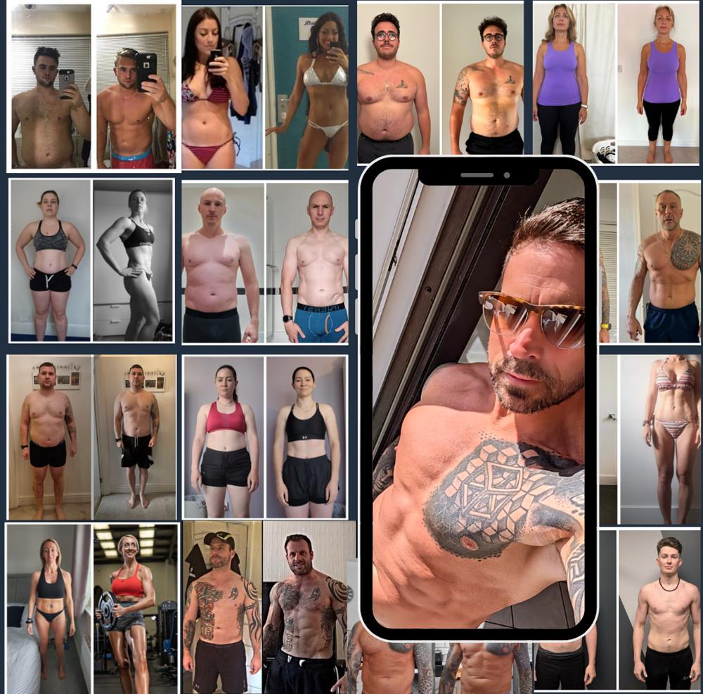Before and after transformations of Paul Butler Coach clients