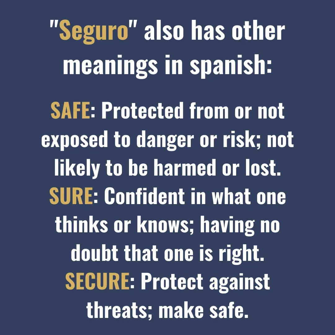Seguro Has Three Meanings