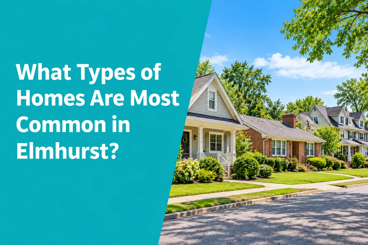 Different types of homes in Elmhurst IL including traditional houses townhomes and condominiums
