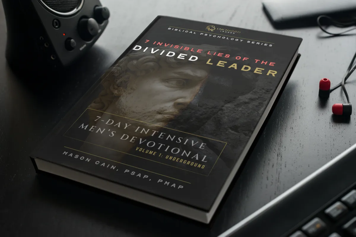 The 7 Invisible Lies devotional with headphones — built to be read and listened to
