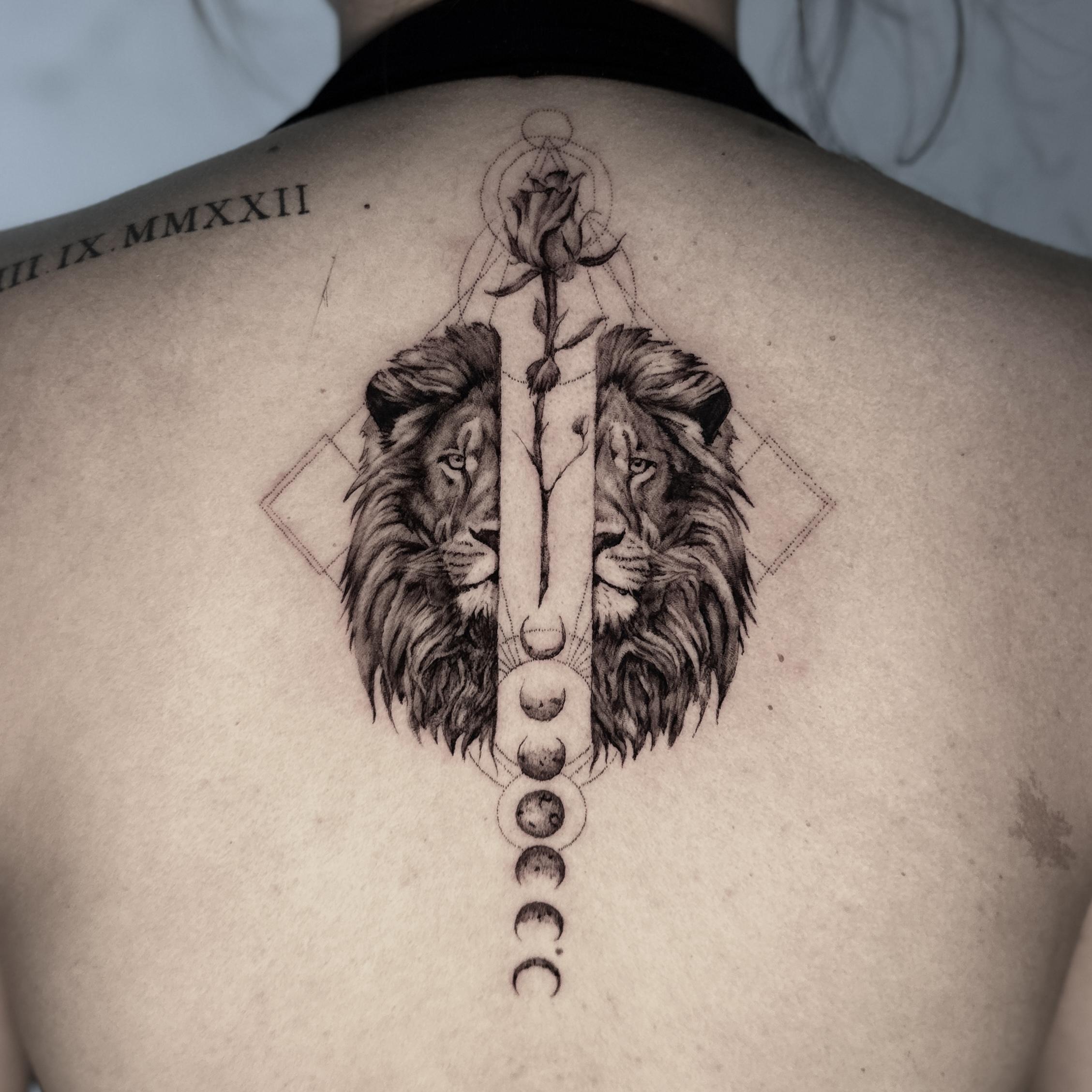 person with tattoo on right arm