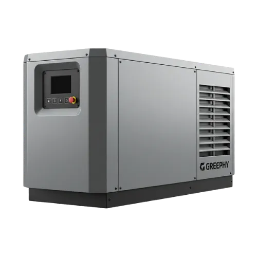 Electrician connecting residential backup generator system for emergency power