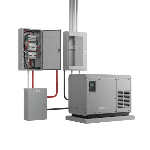 Home backup generator installed beside a house in Asheville North Carolina