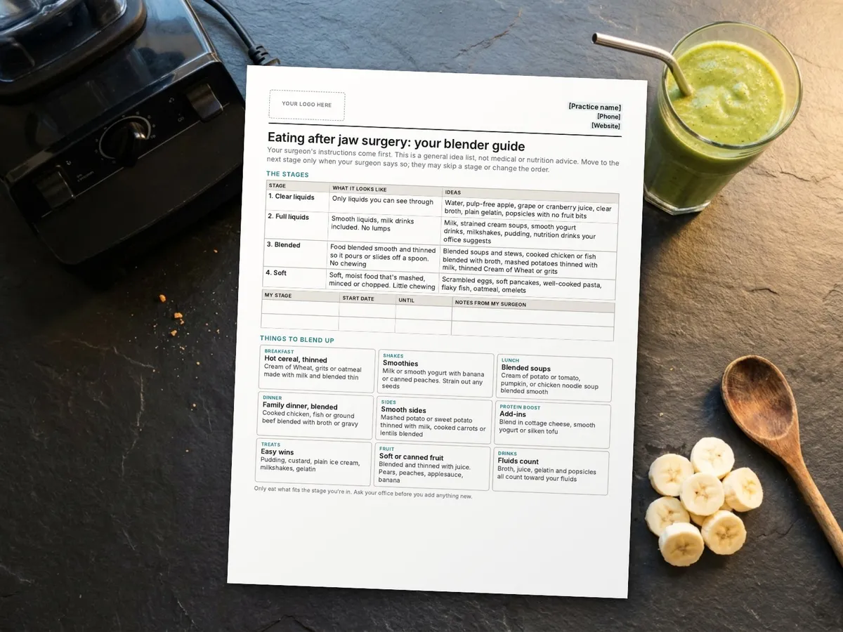What to Eat After Jaw Surgery: A Blender Guide to Share With Patients