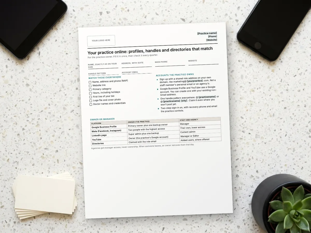 Practice Profiles and Directories Checklist: Matching Names, Handles and Logins