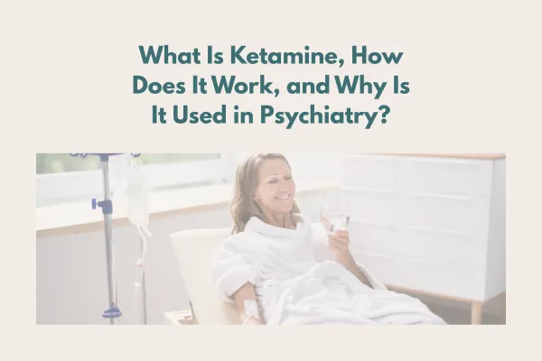 Young woman receiving a ketamine IV while relaxing