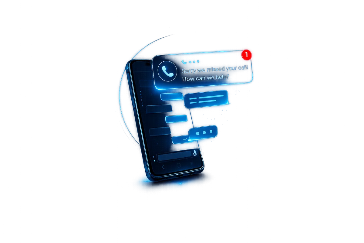 Missed Call Text Back UI Mockup