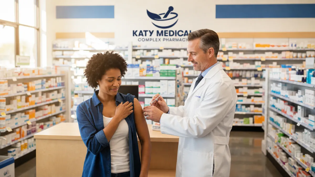 People receiving flu shots at a clinic in Katy, TX