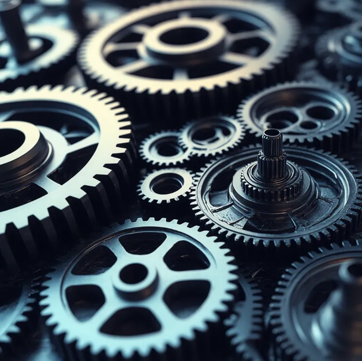 Rouages illustrant une infrastructure marketing robuste avec automatisation