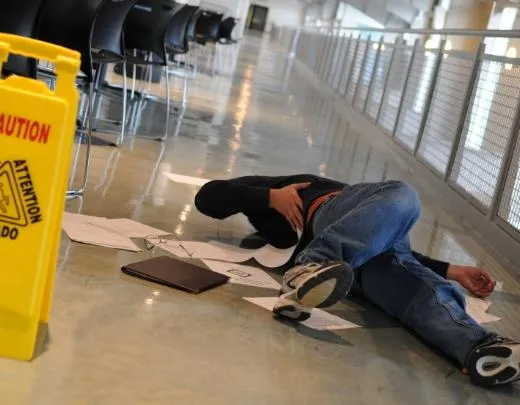 Slip and fall hazard scene illustrating premises liability claims