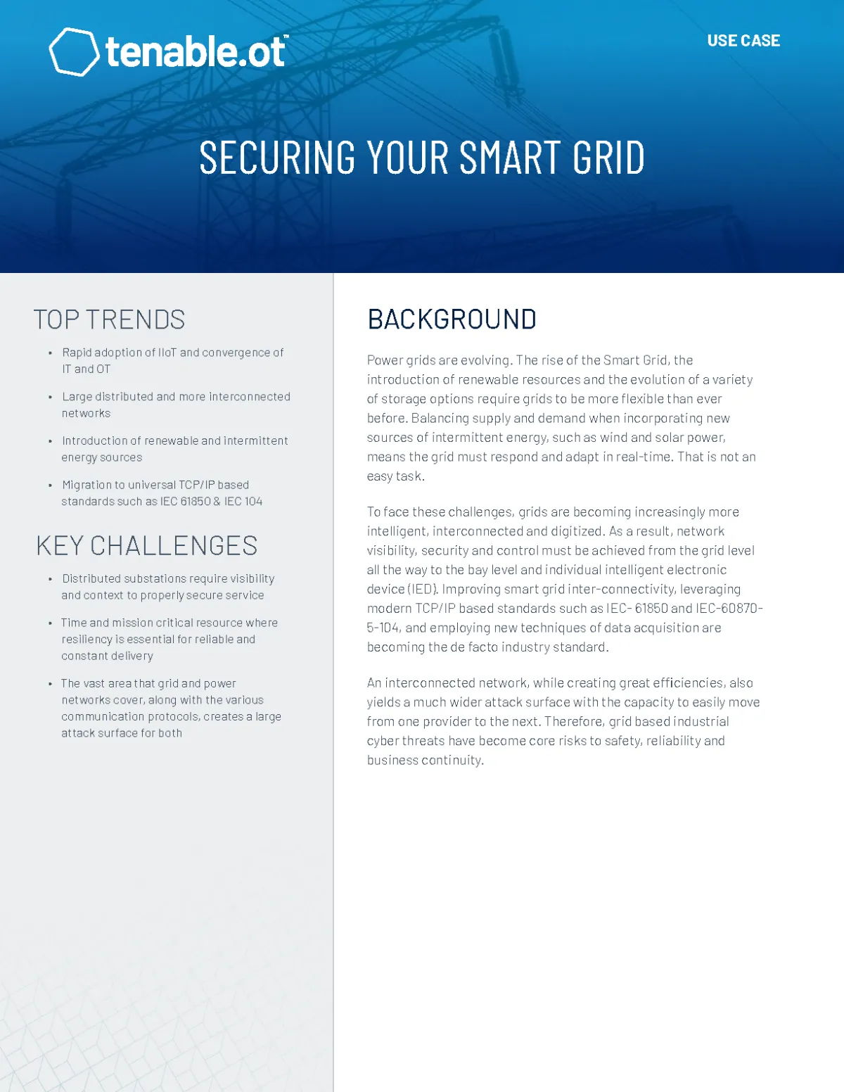 Use Case: Tenable.ot - Securing Your Smart Grid