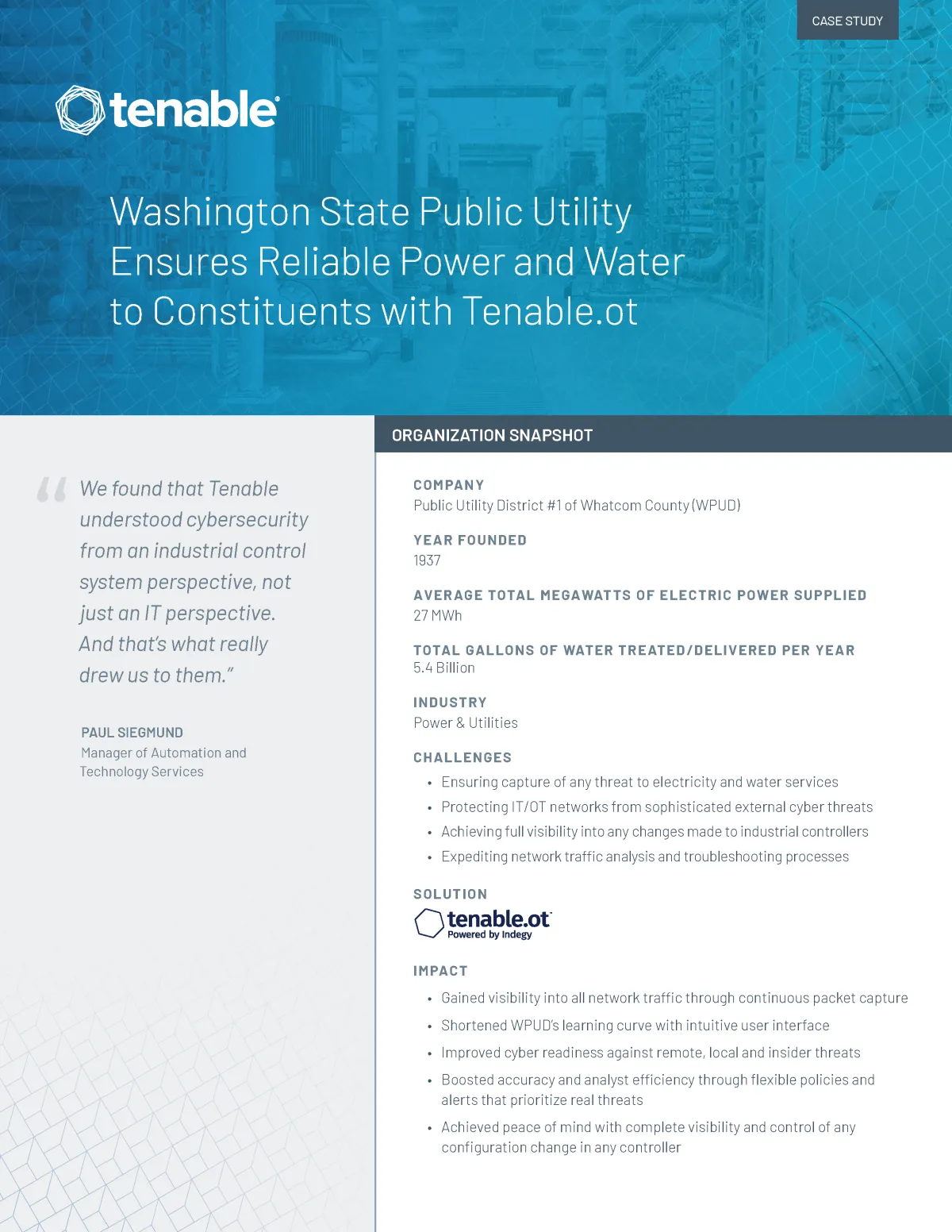 Case Study: Washington State PUC and Tenable.ot