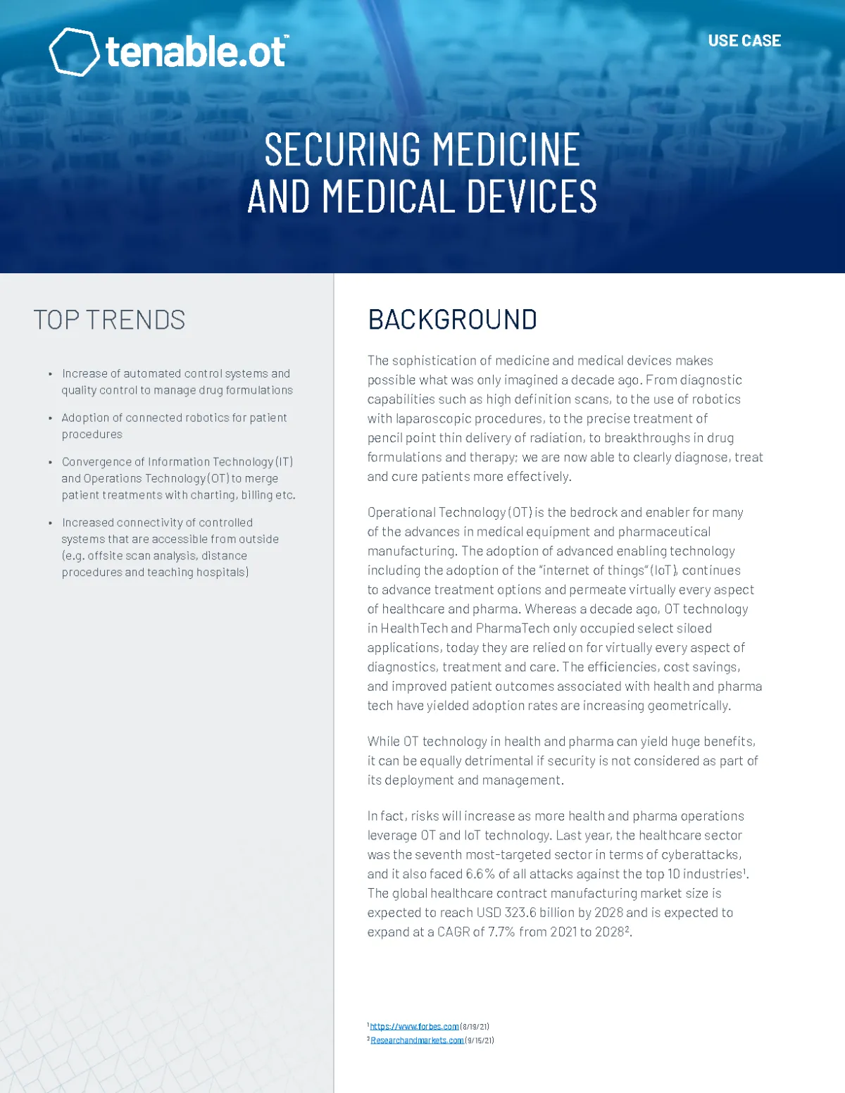 Use Case: Tenable.ot - Securing Medicine and Medical Devices