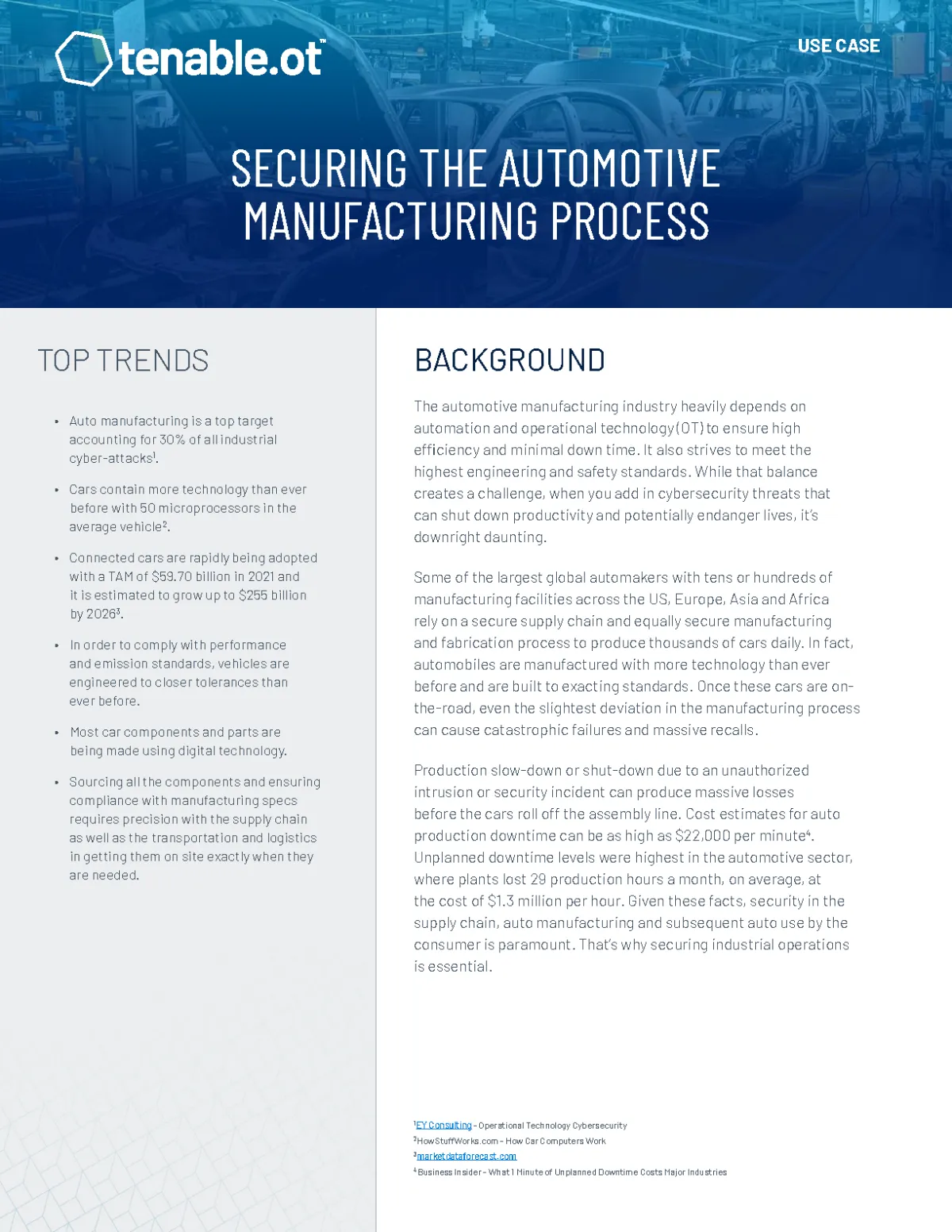 Use Case: Tenable.ot - Securing the Automotive Manufacturing Process