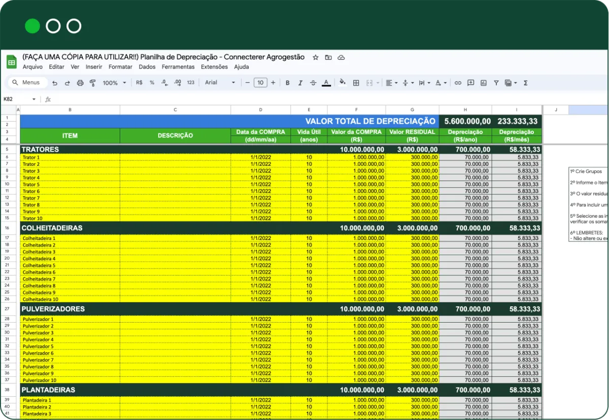 Depreciação de Máquinas
