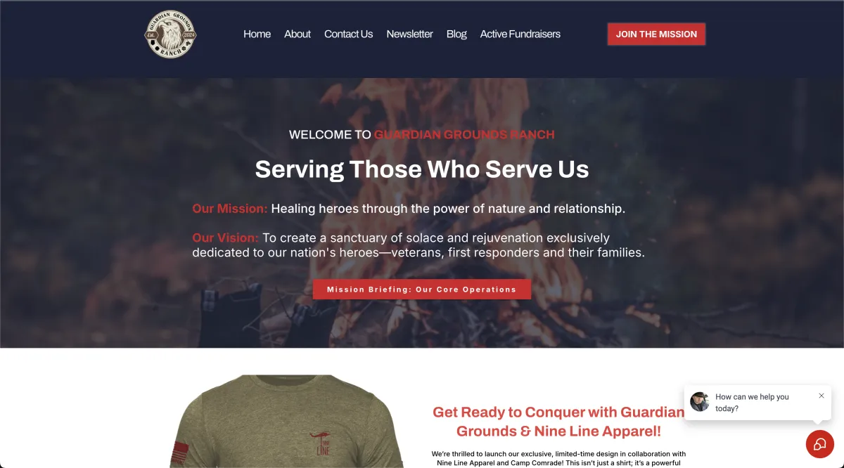 Guardian Grounds Ranch Website Homepage