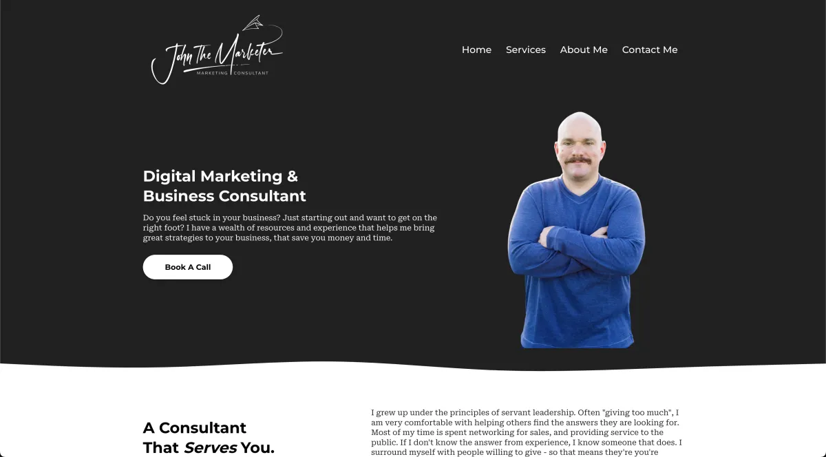 John The Marketer Website Homepage