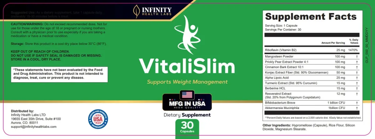 VitaliSlim Supplement Facts