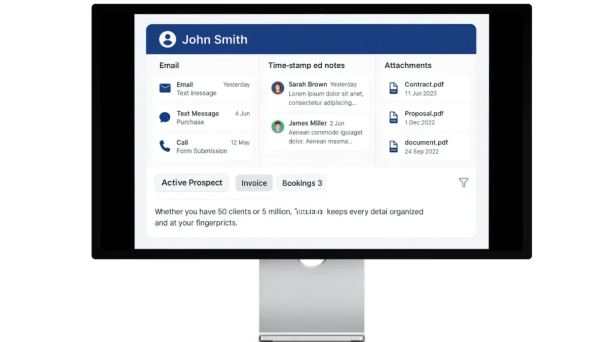 Customer Record mockup