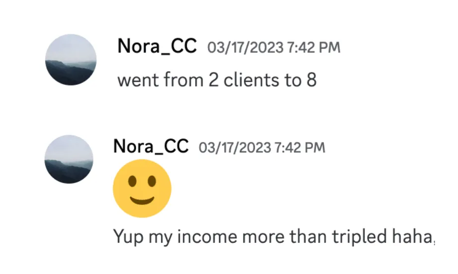 Nora got clients for her content marketing agency