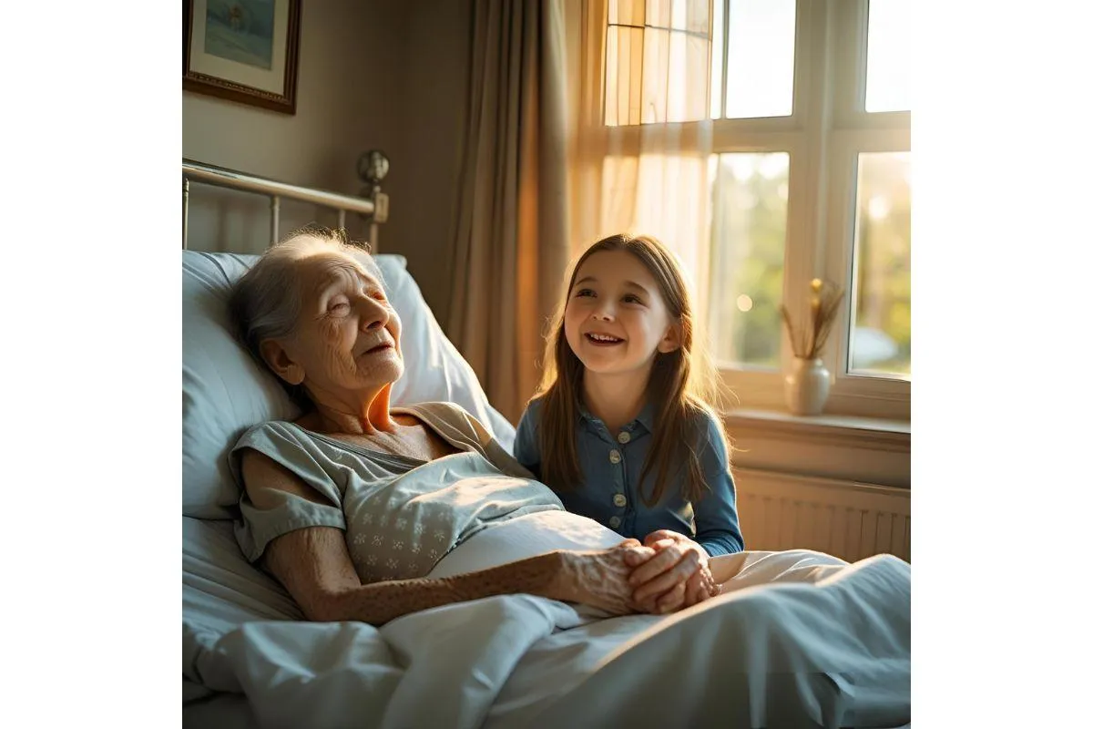 Girl singing to her Gran