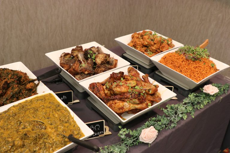 Beautiful buffet catering display by 1Luv Foods