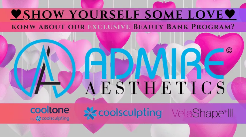 Admire Aesthetics name & Beauty Bank Program Specials cooltone coolsculptin & VelaShape |||