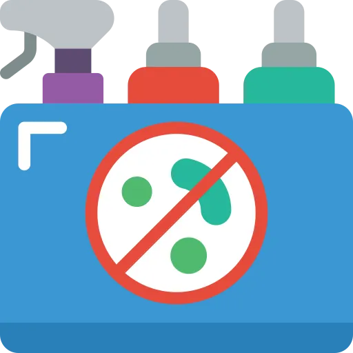 Irodai üzemeltetés, tisztítószerek és céges higiéniai termékek kategória ikonja.