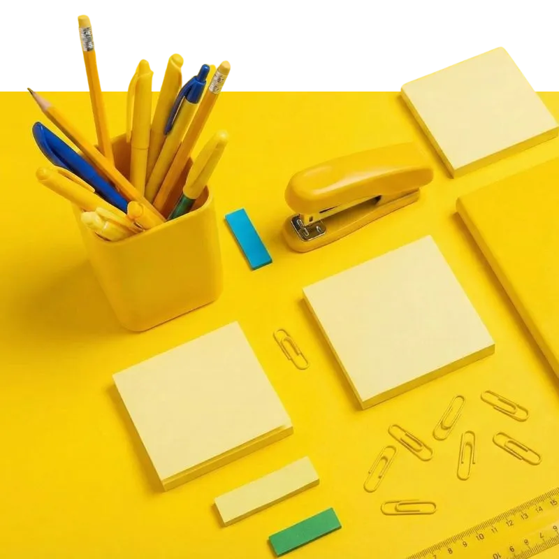 Irodai írószerek széles választéka: golyóstollak, szövegkiemelők, tűzőgépek és asztali rendezők a VargaPapír kínálatában.