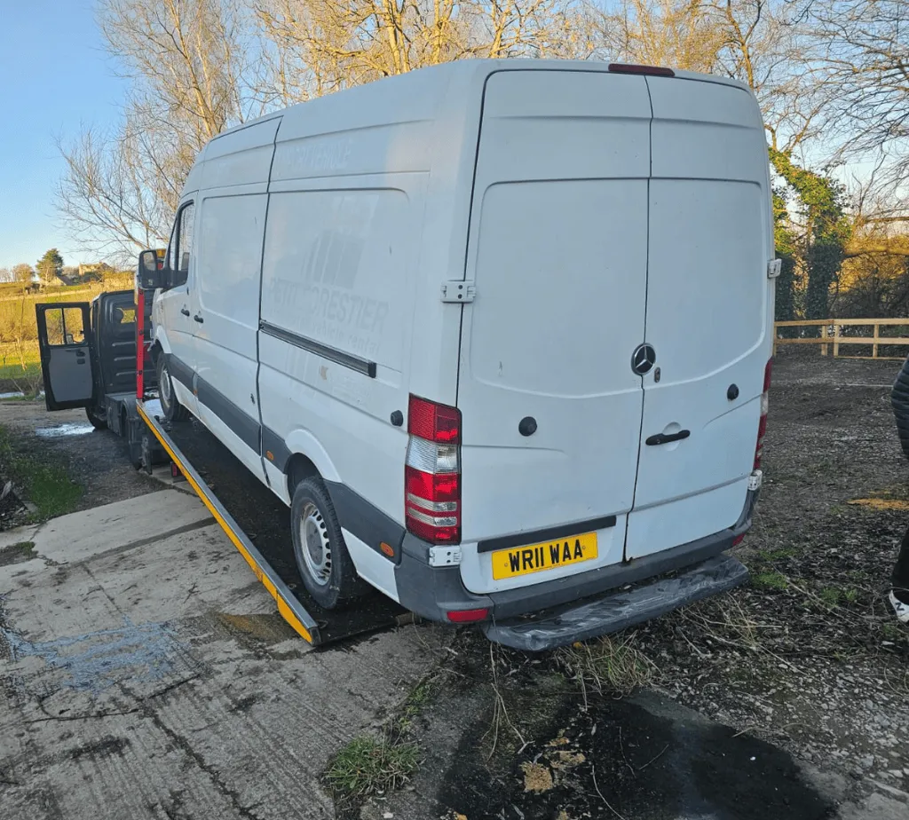 Our tow truck driver delivering a van