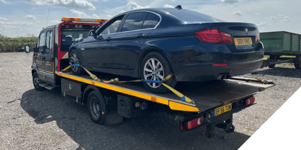 Our car recovery vehicle towing a BMW