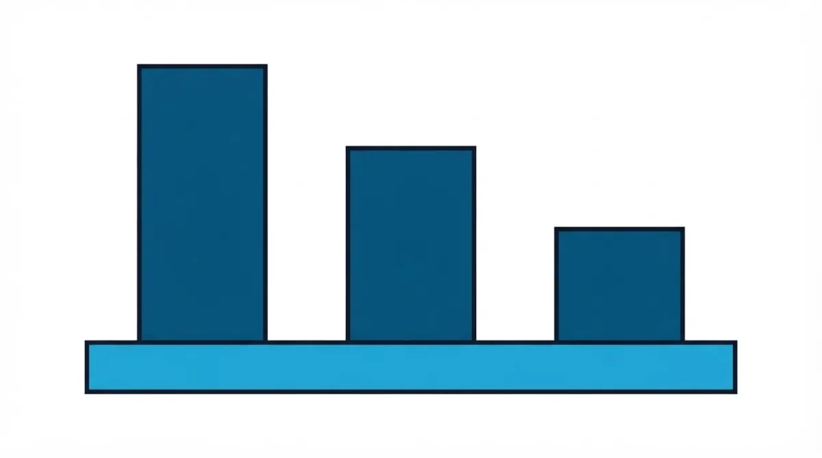 Flat illustration of three descending navy bars stopped by a teal floor bar, representing negative balance protection.