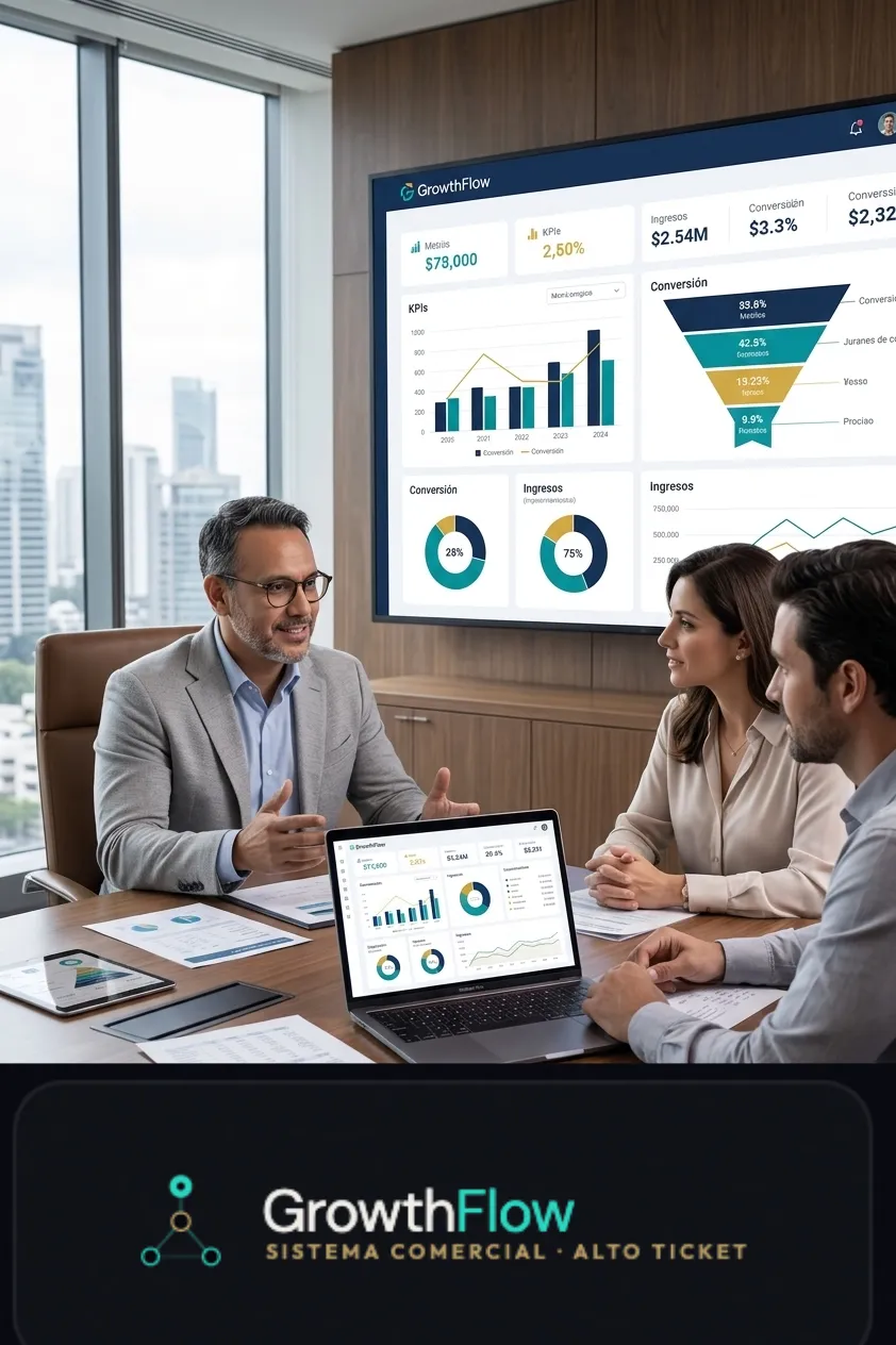 metricas claras, potencializamos tus ventas. growhflow
