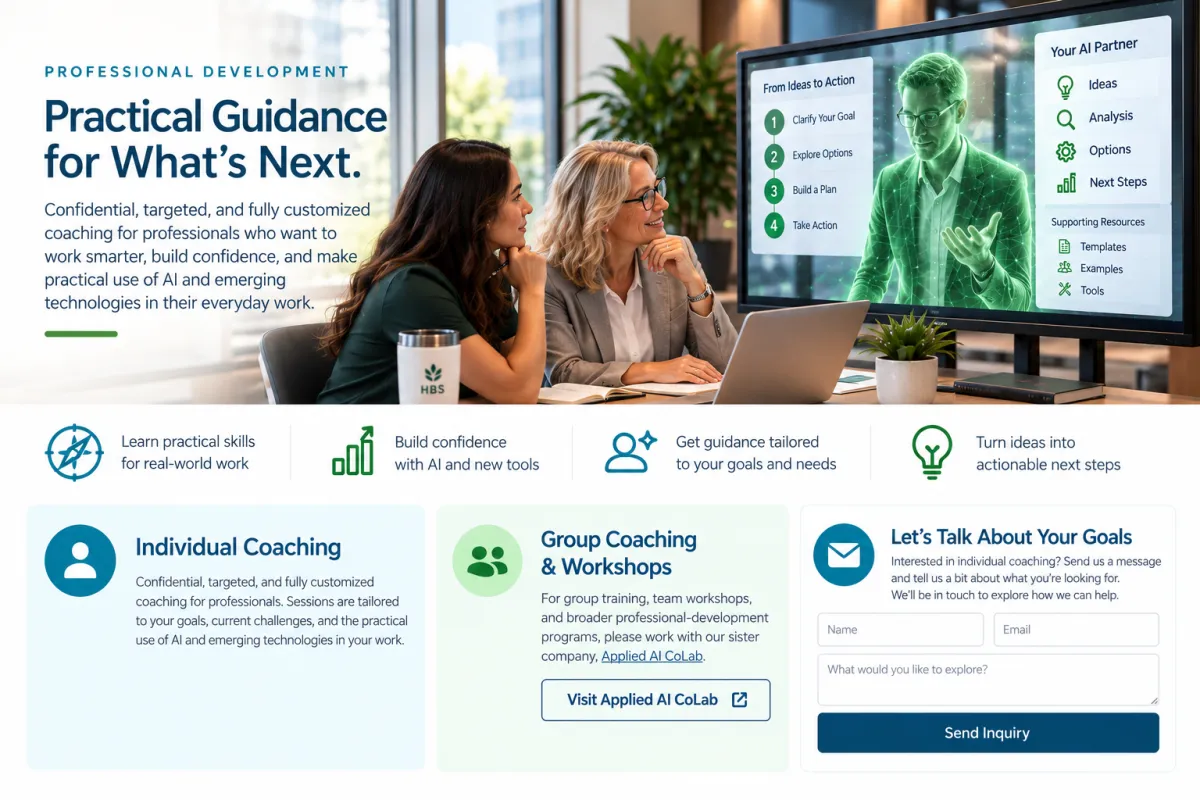 Professional development coaching with an AI-supported digital workspace