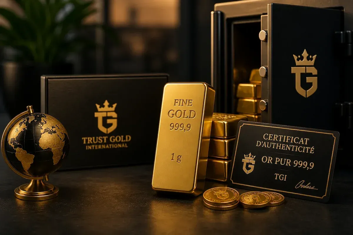 Lingots d’or et pièces avec tirelire et maison miniature représentant la protection du capital et une stratégie d’investissement sécurisée