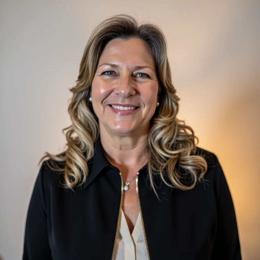 A photo of the founder, Laura West