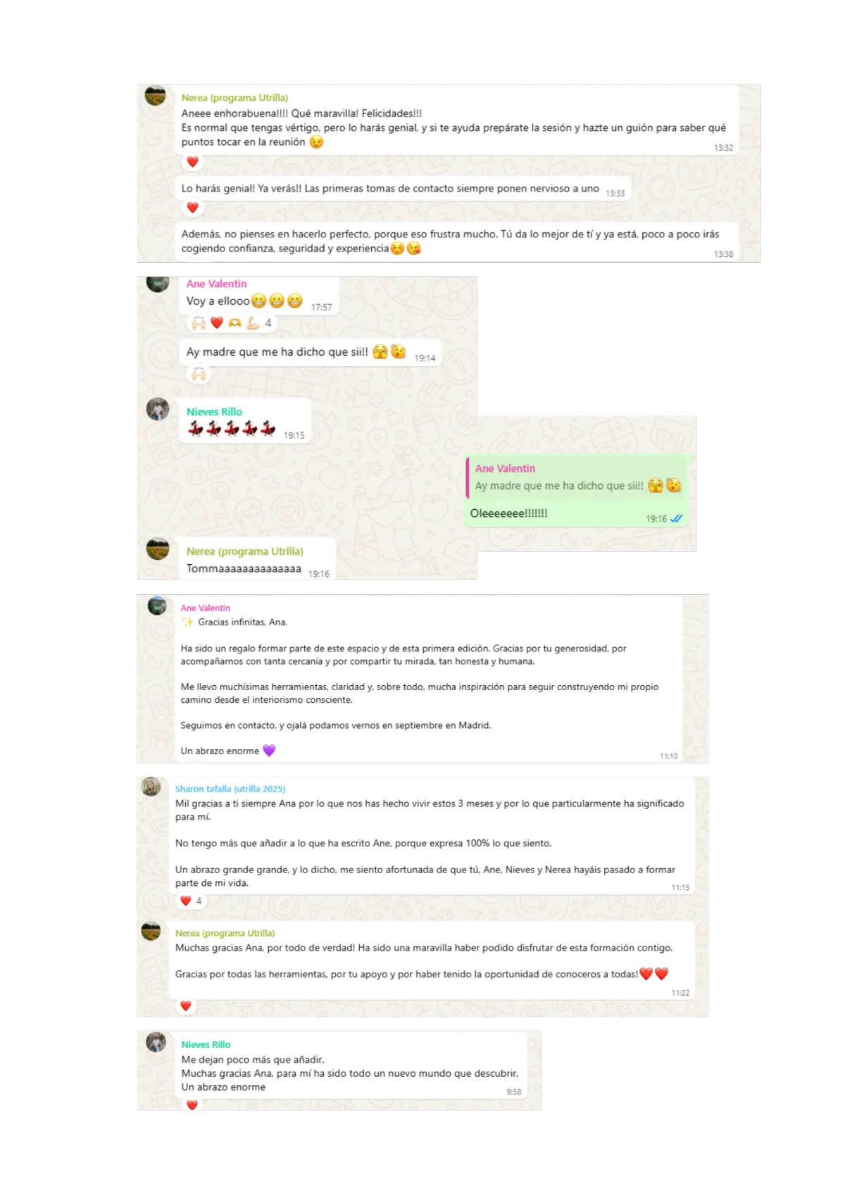 Testimonios utris primera edición programa UTRILLA