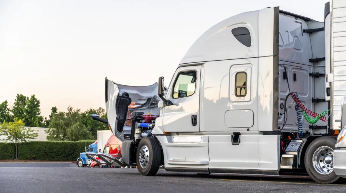 Junior's Roadside Service technician providing specialized tire service to a semi-truck in Amarillo, Texas."