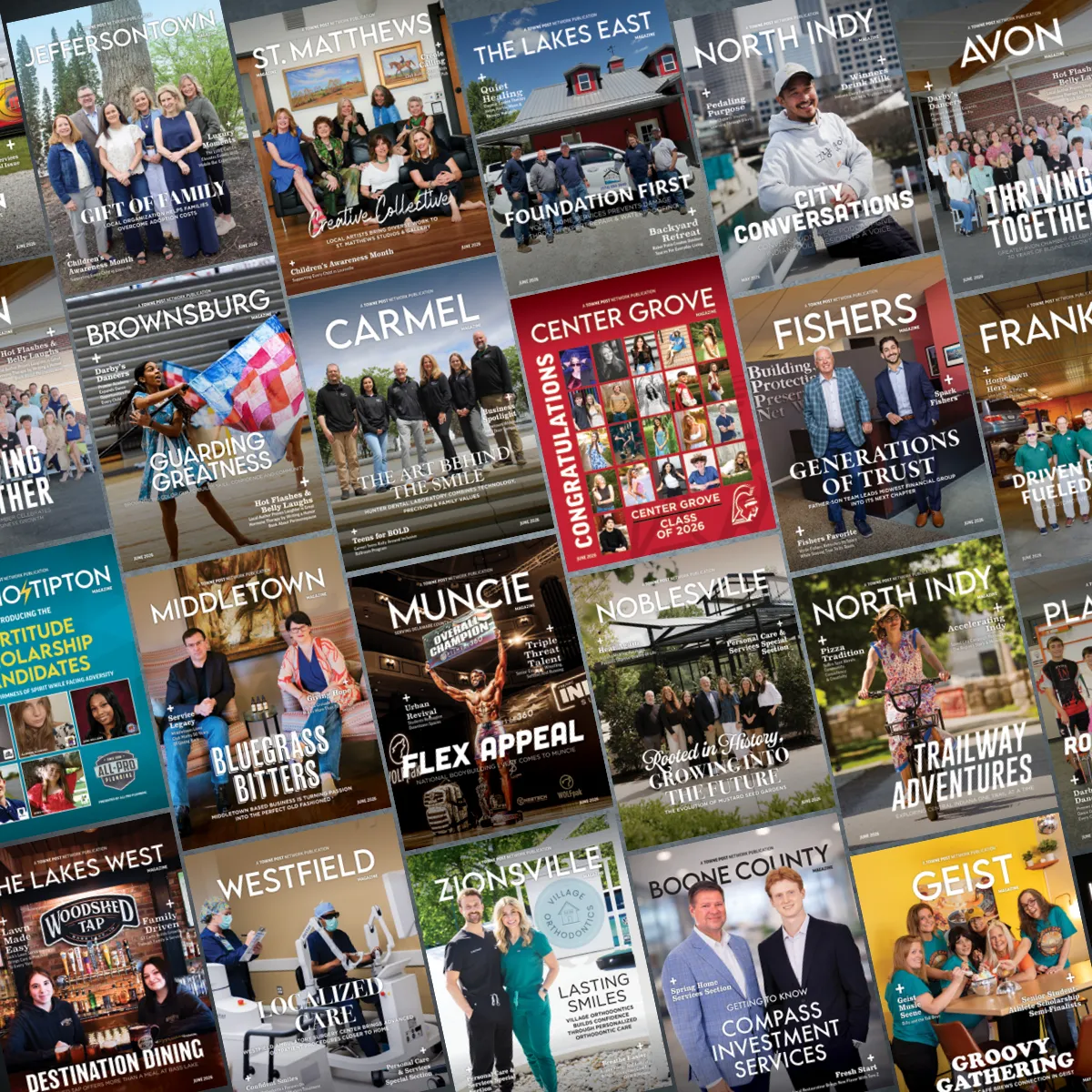 Professional lifestyle owner reading local magazine