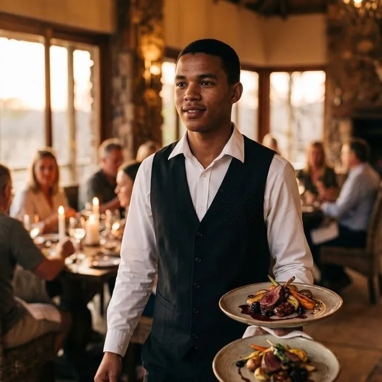 Table attendant in a lodge restaurant
