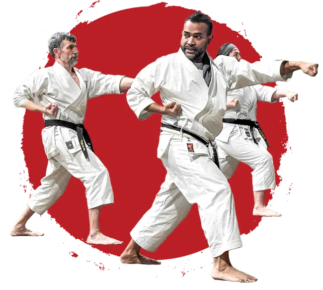 Adults practicing karate at Rei Karate in Barrie, improving fitness and coordination while learning Rei.