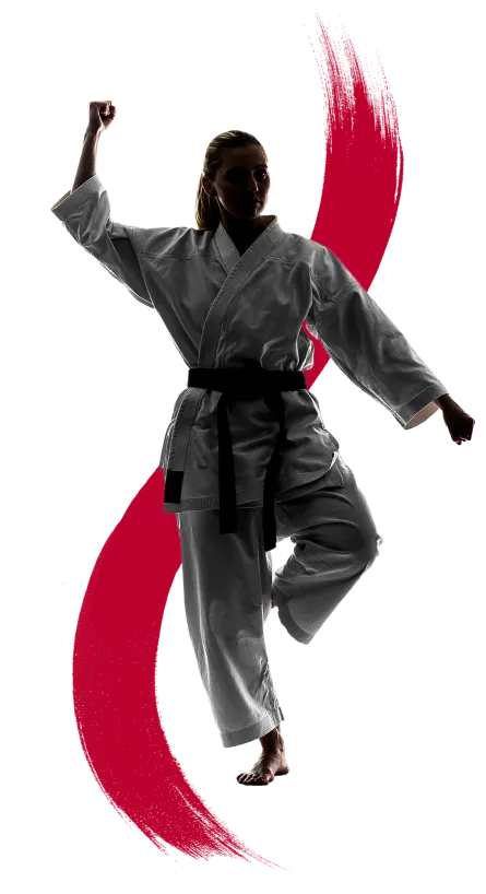 Image of students practicing karate at Rei Karate in Barrie, emphasizing the benefits of focus, discipline, and respect.