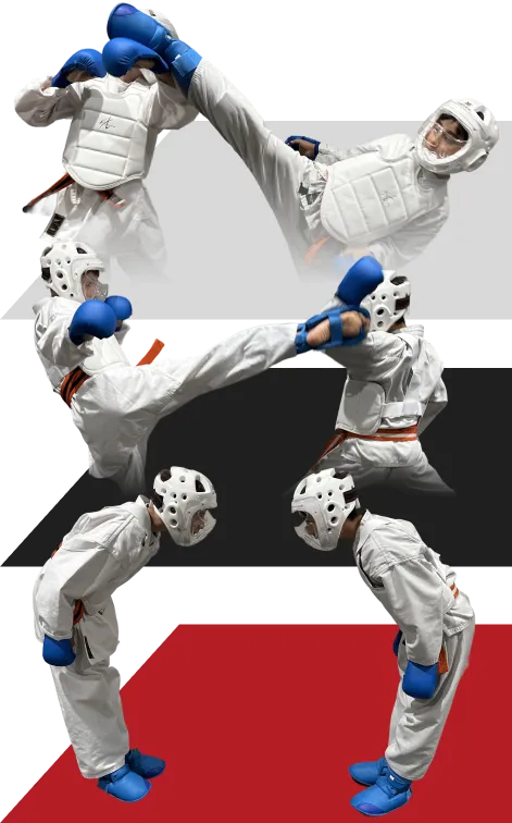 Image of students practicing karate at Rei Karate in Barrie, emphasizing the benefits of focus, discipline, and respect.