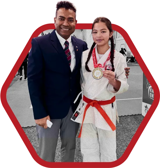 Image of students practicing karate at Rei Karate in Barrie, emphasizing the benefits of focus, discipline, and respect.