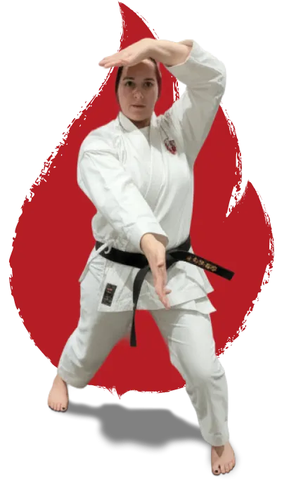 Image of students practicing karate at Rei Karate in Barrie, emphasizing the benefits of focus, discipline, and respect.