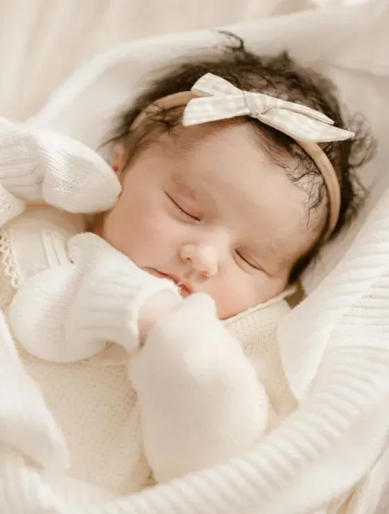newborn baby girl sleeping