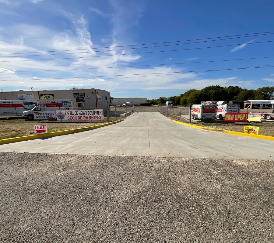 Mega Space Rentals and Services commercial facility on Hwy 21 Bryan TX