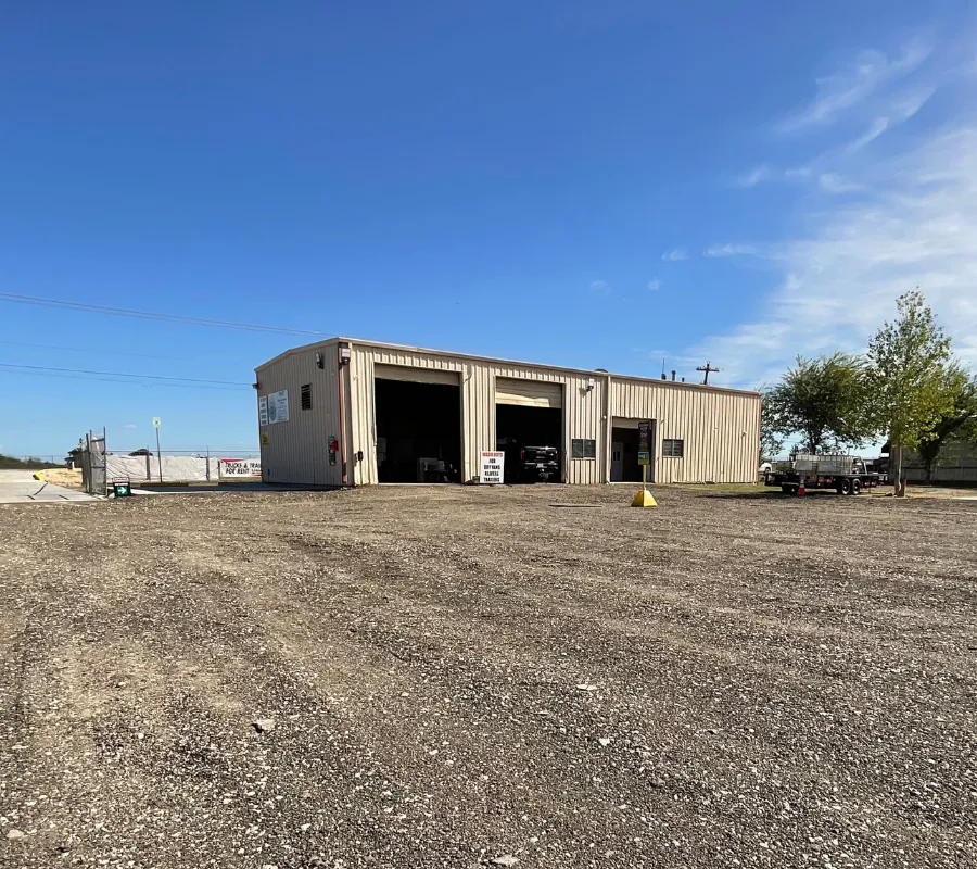 Mega Space facility location in Bryan Texas with secure perimeter fencing and broad drive aisles